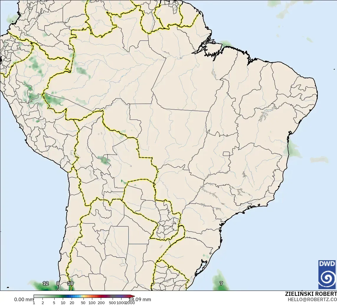 ICON modelo - Brasil, Acumulación de precipitación