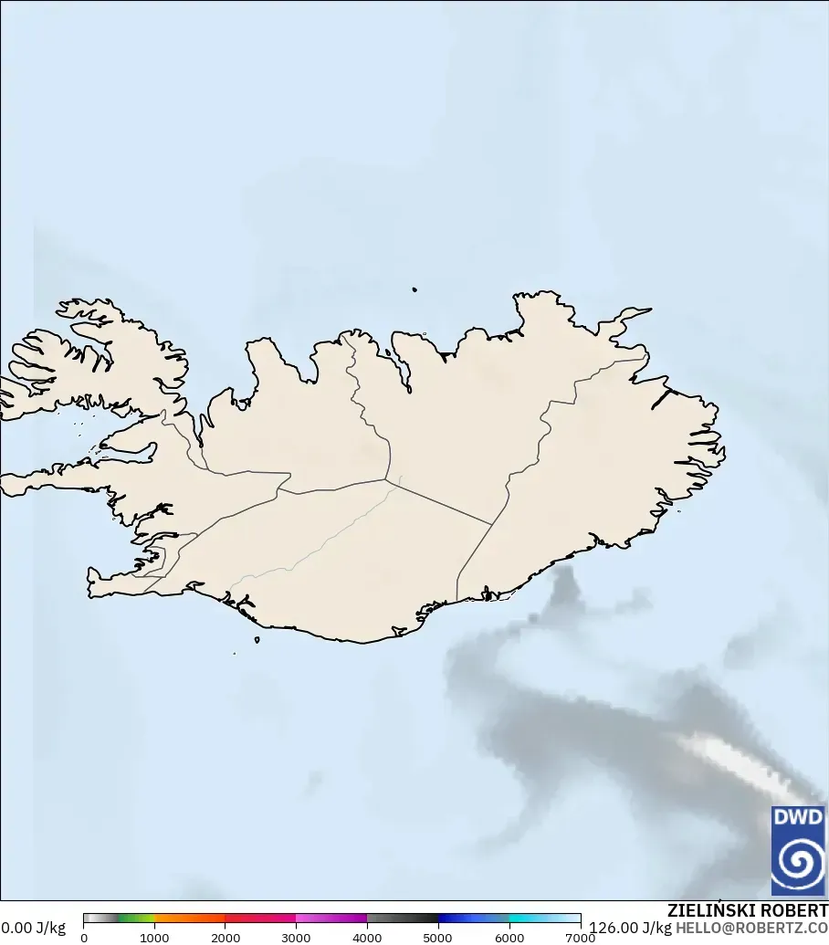 ICON modelo - Islandia, CAPE