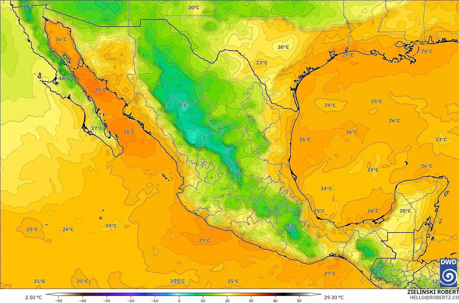ICON modelo - México, Punto de rocío a 2 m