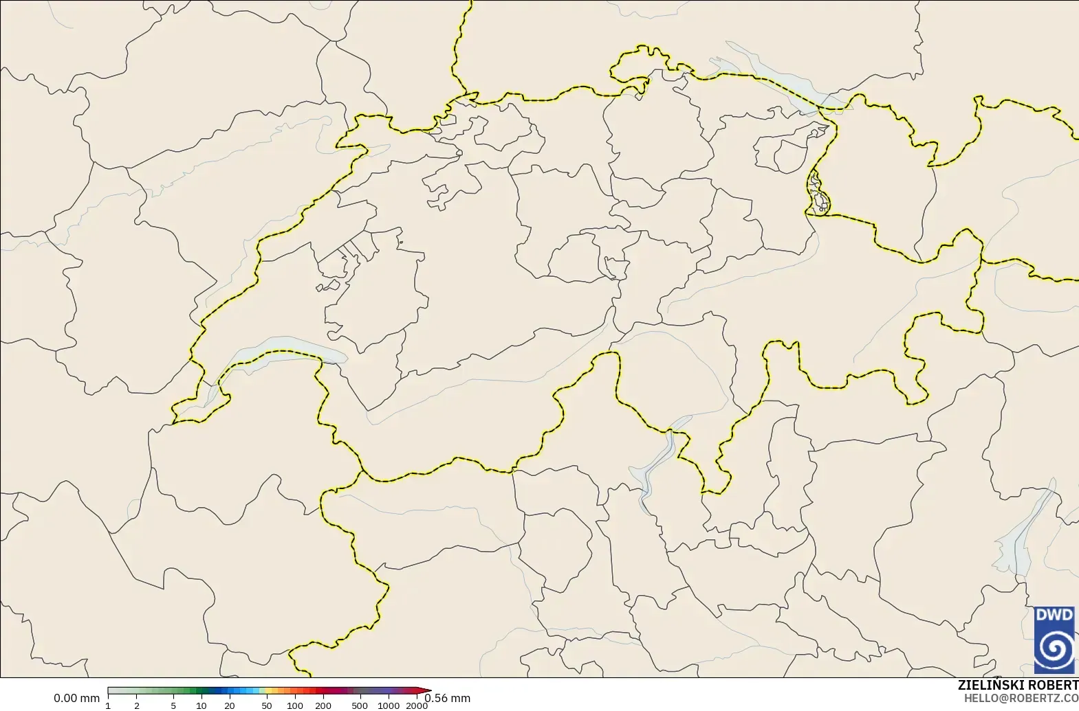 ICON modelo - Suiza, Acumulación de precipitación