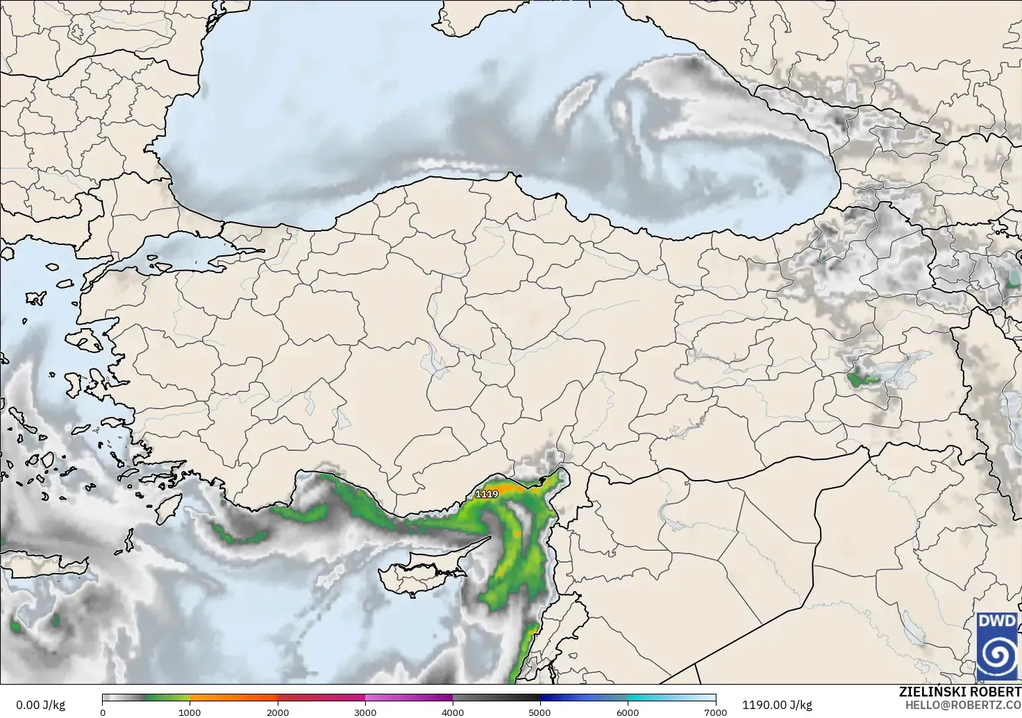 ICON modelo - Turquía, CAPE