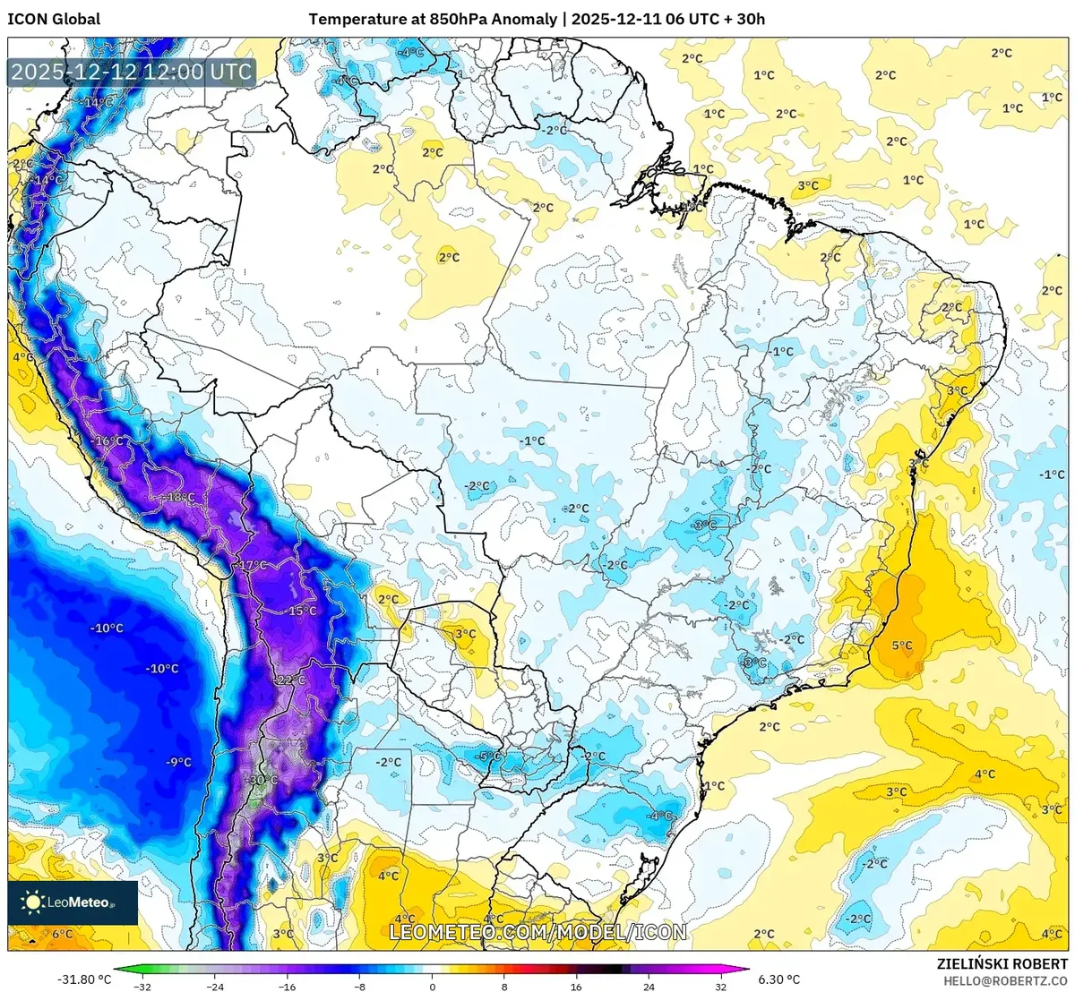 2025-12-11 Perú Anomalías de Temperatura: Alta