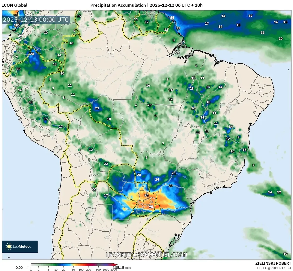 2025-12-12 Precipitation Accumulation Map – Saturday Weather Contrast, Rainfall Forecast & Regional Climate Overview