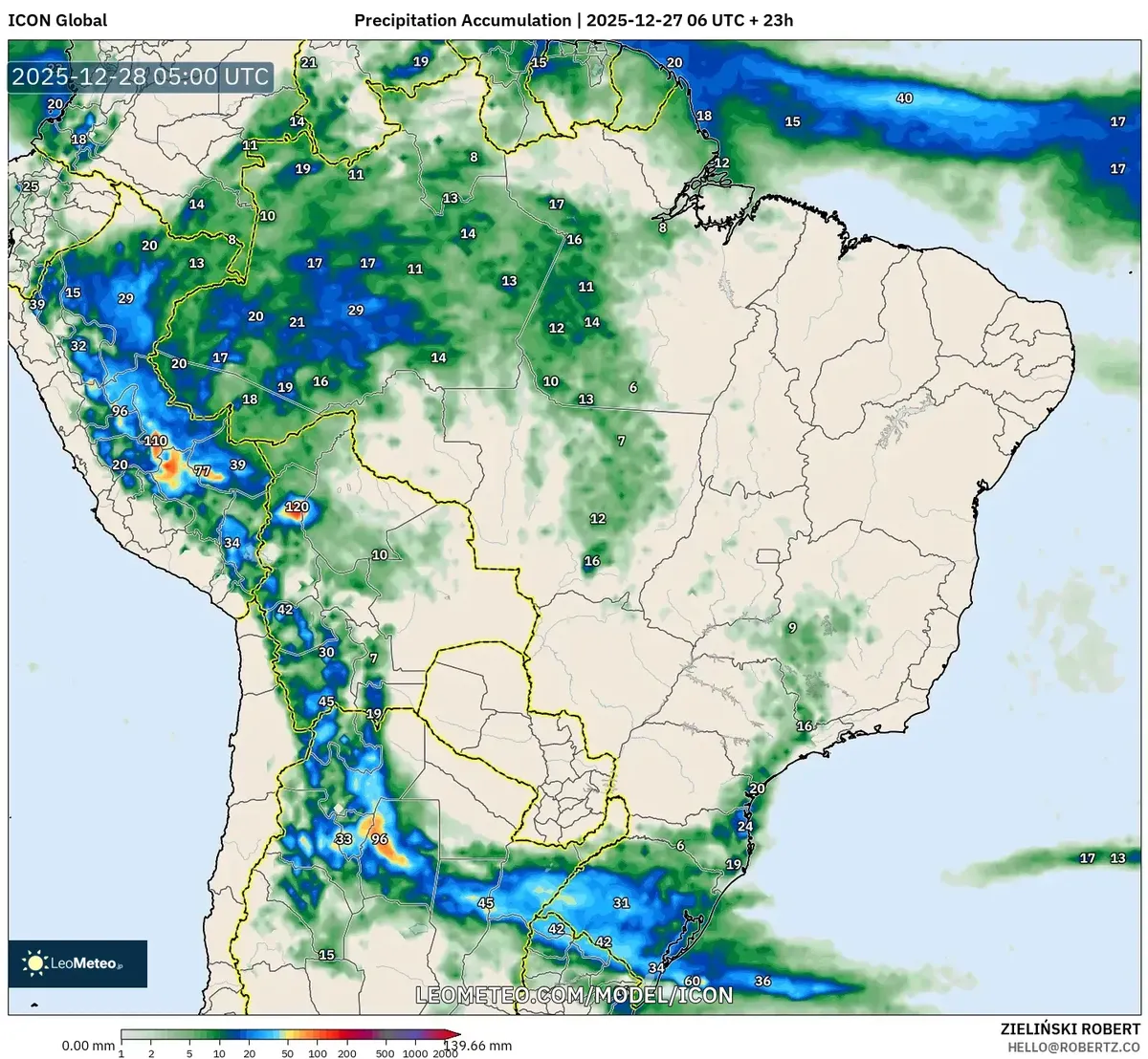 Precipitación en aumento en el área de Cusco el 28 de dic de 2025