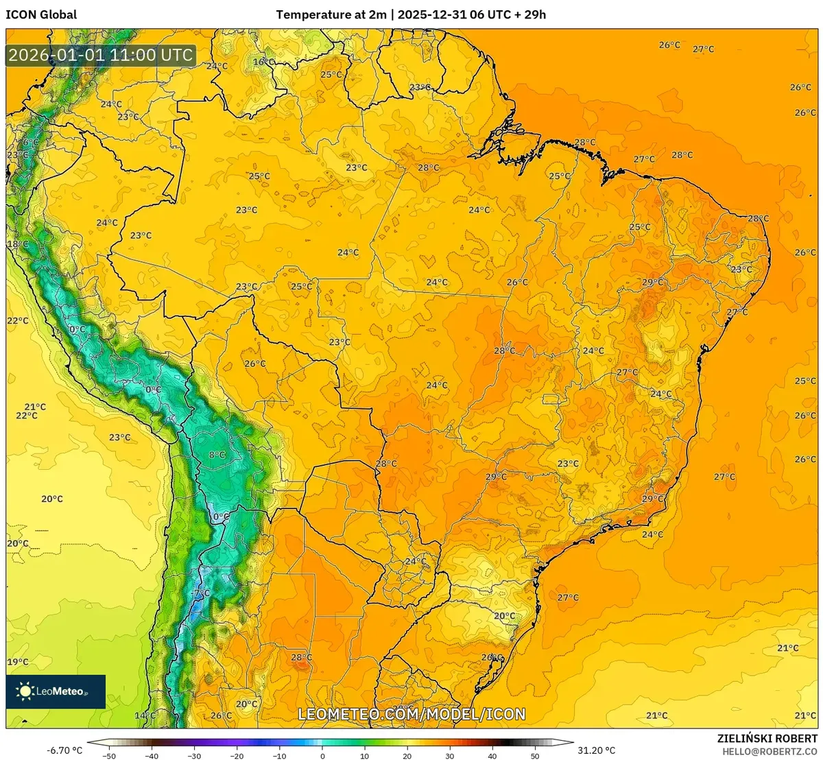 Pico de calor diurno en Lima el 1 de enero de 2026
