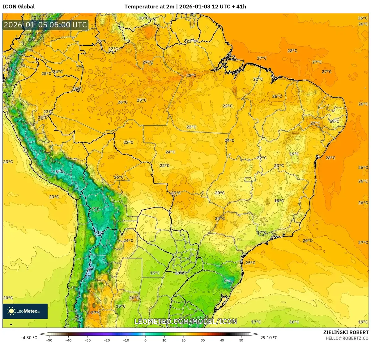 Temperatura máxima en Lima el 5 de enero de 2026