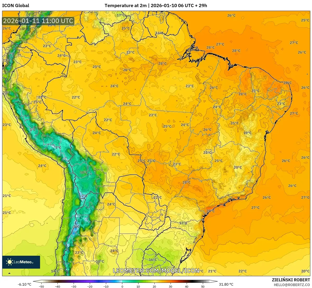 Temperatura máxima en Lima 11 de enero de 2026