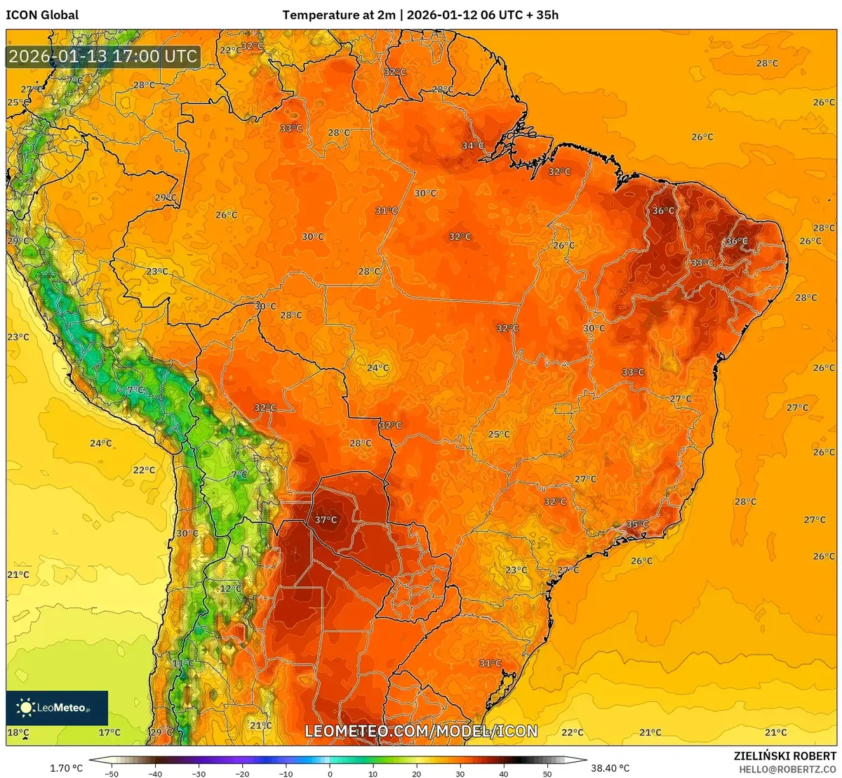 Temperatura Máxima en Lima - 2026-01-13 12:00