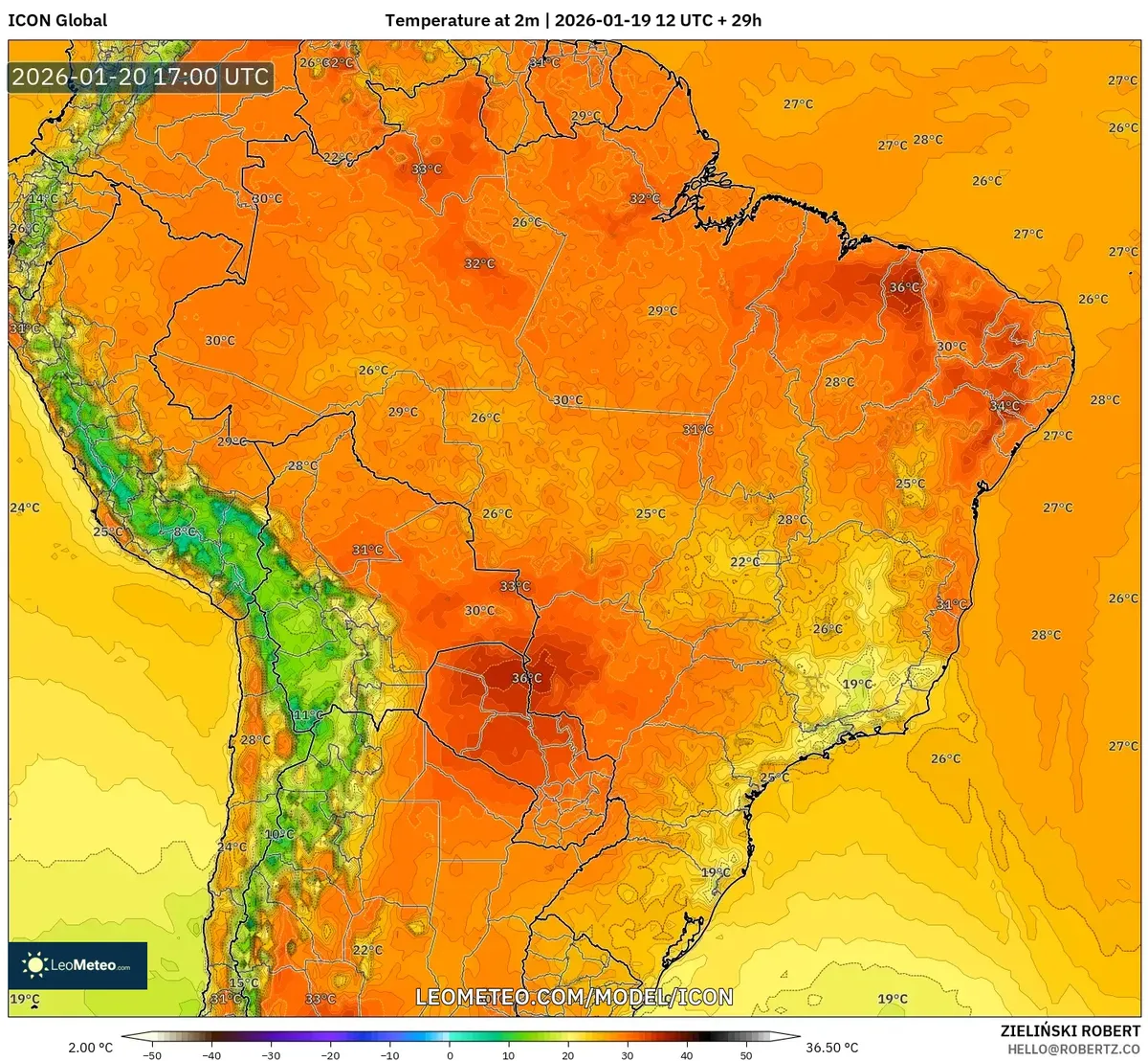 Temperatura máxima en Lima, 20 de enero de 2026