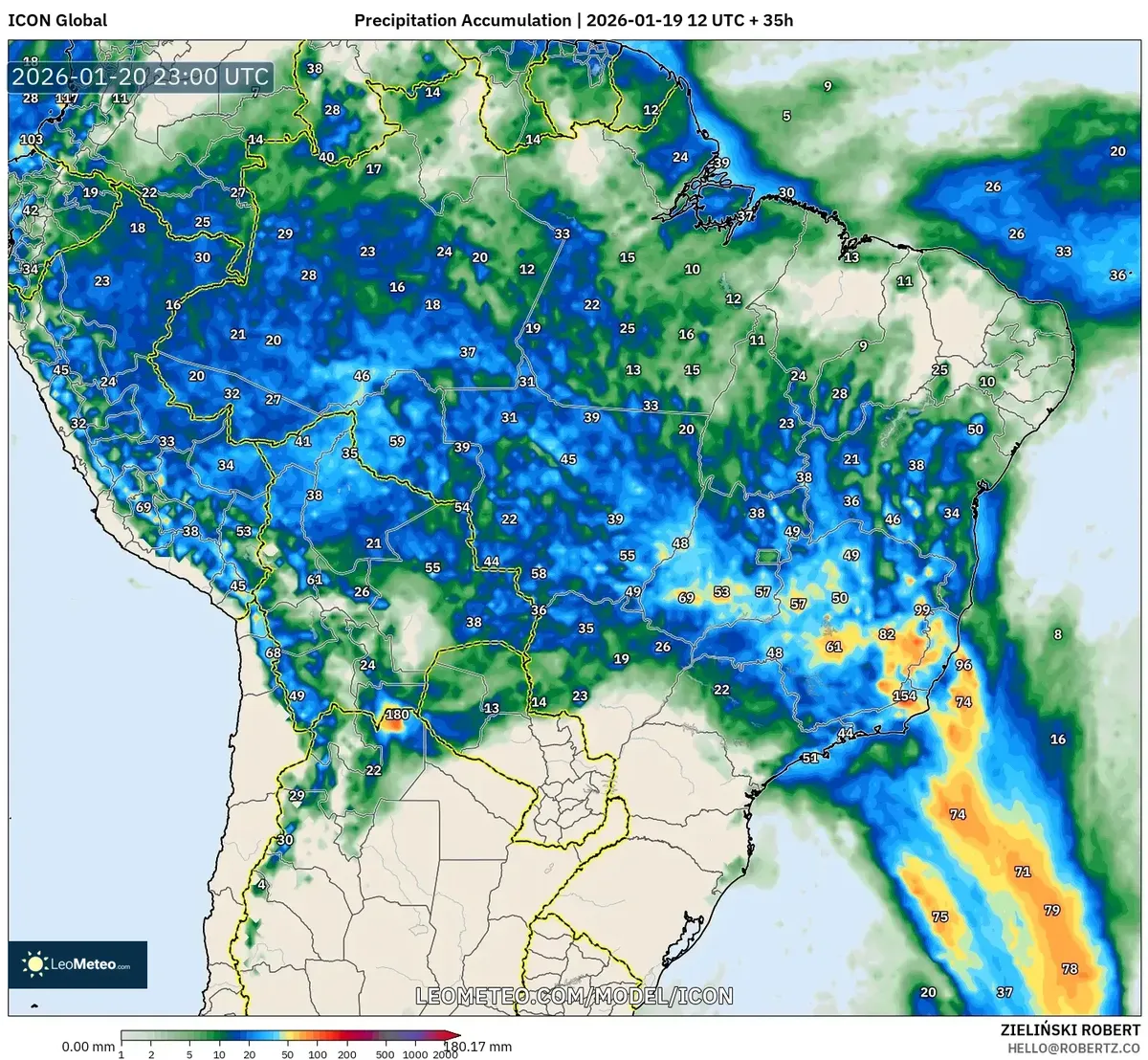 Acumulación de lluvia intensa en Arequipa, 20 de enero de 2026