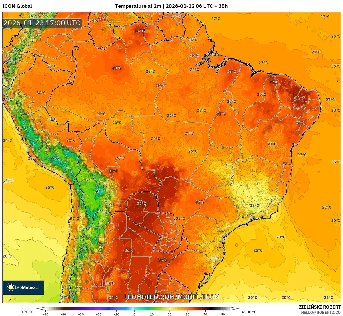 Temperatura máxima en Lima – 23 de enero de 2026